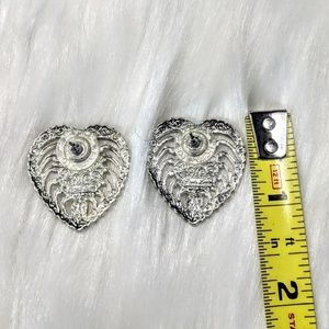 Jewelry - Silver Pearl & Heart Earrings Jewelry - Silver Pearl & Heart Earrings